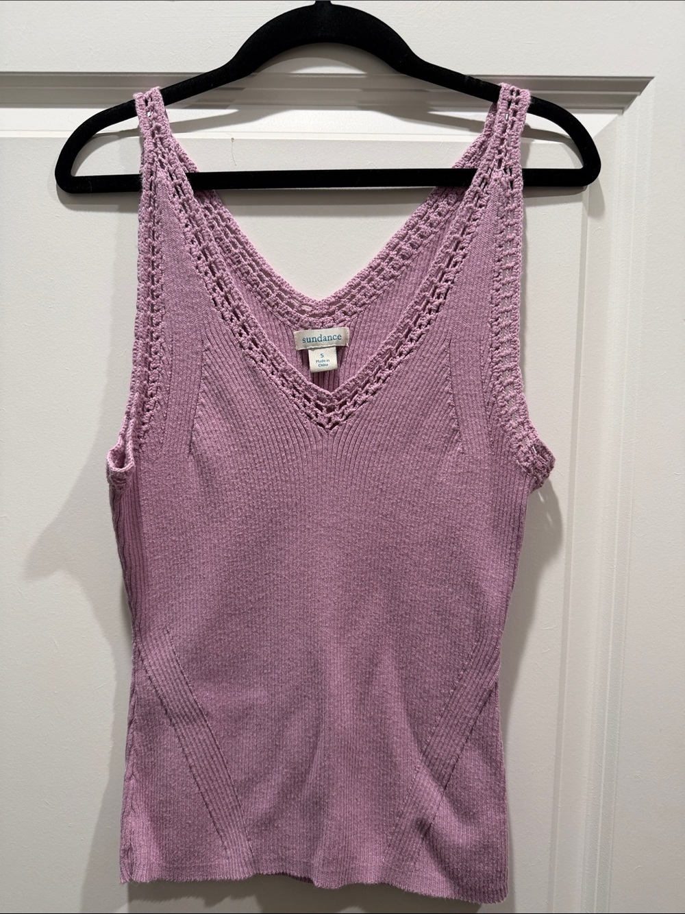 Sundance Lilac Knit V-Neck Tank Top